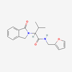 molecular formula C18H20N2O3 B4536065 N-(2-furylmethyl)-3-methyl-2-(1-oxo-1,3-dihydro-2H-isoindol-2-yl)butanamide 