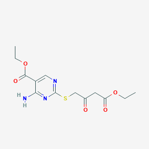 molecular formula C13H17N3O5S B4536084 ethyl 4-amino-2-[(4-ethoxy-2,4-dioxobutyl)thio]-5-pyrimidinecarboxylate 