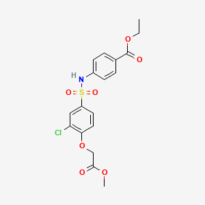 molecular formula C18H18ClNO7S B4536086 ethyl 4-({[3-chloro-4-(2-methoxy-2-oxoethoxy)phenyl]sulfonyl}amino)benzoate 
