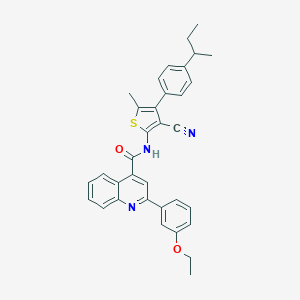 molecular formula C34H31N3O2S B453611 N-[4-(4-sec-butylphenyl)-3-cyano-5-methyl-2-thienyl]-2-(3-ethoxyphenyl)-4-quinolinecarboxamide 