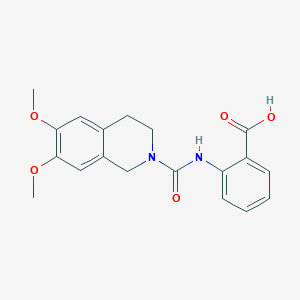molecular formula C19H20N2O5 B4536110 2-{[(6,7-dimethoxy-3,4-dihydro-2(1H)-isoquinolinyl)carbonyl]amino}benzoic acid 