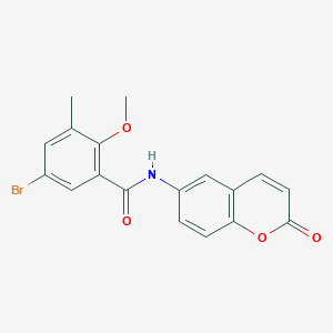 molecular formula C18H14BrNO4 B4536119 5-bromo-2-methoxy-3-methyl-N-(2-oxo-2H-chromen-6-yl)benzamide 