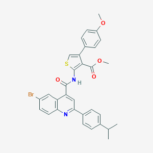 Methyl 2-({[6-bromo-2-(4-isopropylphenyl)-4-quinolinyl]carbonyl}amino)-4-(4-methoxyphenyl)-3-thiophenecarboxylate
