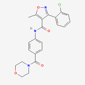 molecular formula C22H20ClN3O4 B4536127 3-(2-chlorophenyl)-5-methyl-N-[4-(4-morpholinylcarbonyl)phenyl]-4-isoxazolecarboxamide 