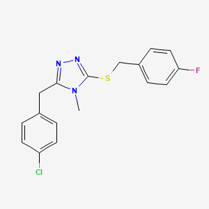 molecular formula C17H15ClFN3S B4536134 3-(4-chlorobenzyl)-5-[(4-fluorobenzyl)thio]-4-methyl-4H-1,2,4-triazole 