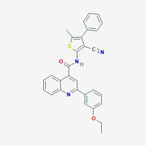 molecular formula C30H23N3O2S B453614 N-(3-cyano-5-methyl-4-phenylthiophen-2-yl)-2-(3-ethoxyphenyl)quinoline-4-carboxamide 