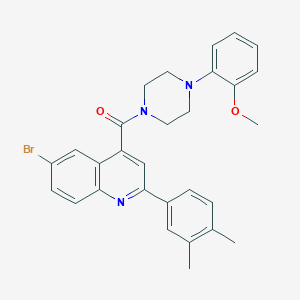 molecular formula C29H28BrN3O2 B453615 6-Bromo-2-(3,4-dimethylphenyl)-4-{[4-(2-methoxyphenyl)-1-piperazinyl]carbonyl}quinoline 
