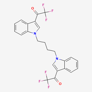 molecular formula C24H18F6N2O2 B4536160 1,1'-[1,4-butanediylbis(1H-indole-1,3-diyl)]bis(trifluoroethanone) 