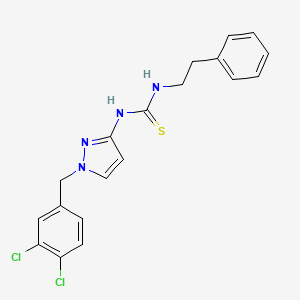 molecular formula C19H18Cl2N4S B4536167 N-[1-(3,4-dichlorobenzyl)-1H-pyrazol-3-yl]-N'-(2-phenylethyl)thiourea 