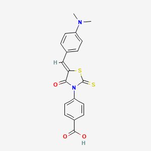 molecular formula C19H16N2O3S2 B4536173 4-{5-[4-(二甲氨基)亚苄基]-4-氧代-2-硫代-1,3-噻唑烷-3-基}苯甲酸 