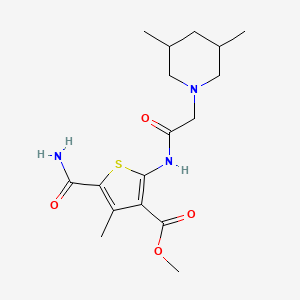 molecular formula C17H25N3O4S B4536181 methyl 5-(aminocarbonyl)-2-{[(3,5-dimethyl-1-piperidinyl)acetyl]amino}-4-methyl-3-thiophenecarboxylate 