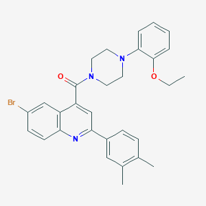 molecular formula C30H30BrN3O2 B453620 6-Bromo-2-(3,4-dimethylphenyl)-4-{[4-(2-ethoxyphenyl)-1-piperazinyl]carbonyl}quinoline 