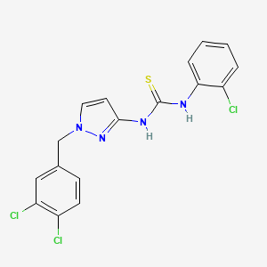 molecular formula C17H13Cl3N4S B4536203 N-(2-chlorophenyl)-N'-[1-(3,4-dichlorobenzyl)-1H-pyrazol-3-yl]thiourea 
