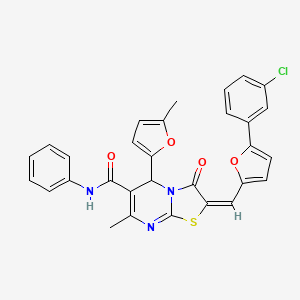2-{[5-(3-chlorophenyl)-2-furyl]methylene}-7-methyl-5-(5-methyl-2-furyl)-3-oxo-N-phenyl-2,3-dihydro-5H-[1,3]thiazolo[3,2-a]pyrimidine-6-carboxamide