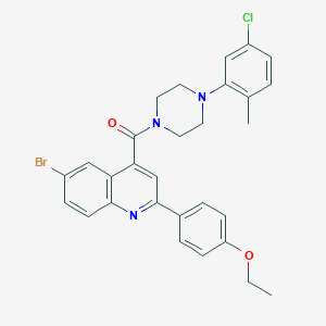 molecular formula C29H27BrClN3O2 B453621 6-Bromo-4-{[4-(5-chloro-2-methylphenyl)-1-piperazinyl]carbonyl}-2-(4-ethoxyphenyl)quinoline 