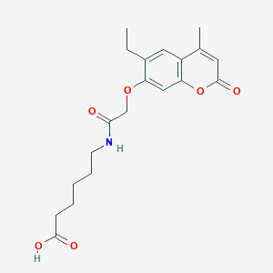 molecular formula C20H25NO6 B4536252 6-({[(6-ethyl-4-methyl-2-oxo-2H-chromen-7-yl)oxy]acetyl}amino)hexanoic acid 