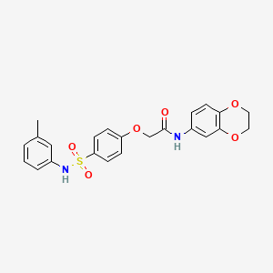 molecular formula C23H22N2O6S B4536274 N-(2,3-dihydro-1,4-benzodioxin-6-yl)-2-(4-{[(3-methylphenyl)amino]sulfonyl}phenoxy)acetamide 