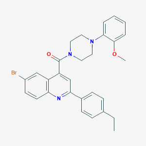 molecular formula C29H28BrN3O2 B453628 6-Bromo-2-(4-ethylphenyl)-4-{[4-(2-methoxyphenyl)-1-piperazinyl]carbonyl}quinoline 