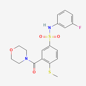 molecular formula C18H19FN2O4S2 B4536286 N-(3-fluorophenyl)-4-(methylthio)-3-(4-morpholinylcarbonyl)benzenesulfonamide 