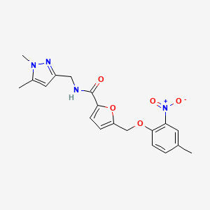 molecular formula C19H20N4O5 B4536289 N-[(1,5-dimethyl-1H-pyrazol-3-yl)methyl]-5-[(4-methyl-2-nitrophenoxy)methyl]-2-furamide 