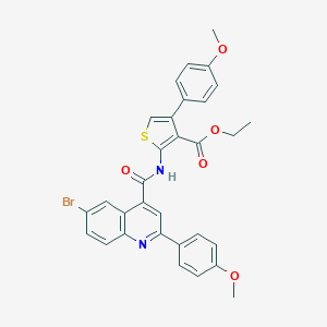 molecular formula C31H25BrN2O5S B453629 Ethyl 2-({[6-bromo-2-(4-methoxyphenyl)-4-quinolinyl]carbonyl}amino)-4-(4-methoxyphenyl)-3-thiophenecarboxylate 