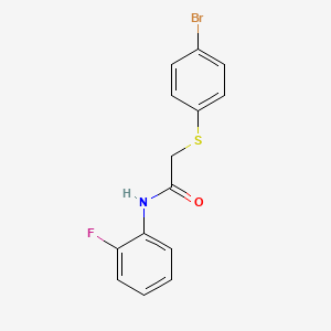 molecular formula C14H11BrFNOS B4536296 2-[(4-bromophenyl)thio]-N-(2-fluorophenyl)acetamide 