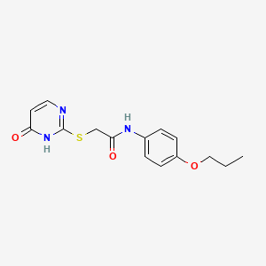 molecular formula C15H17N3O3S B4536299 2-[(4-oxo-1,4-dihydro-2-pyrimidinyl)thio]-N-(4-propoxyphenyl)acetamide 