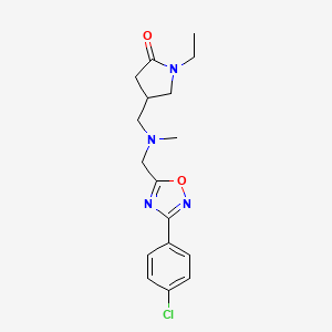 molecular formula C17H21ClN4O2 B4536302 4-{[{[3-(4-chlorophenyl)-1,2,4-oxadiazol-5-yl]methyl}(methyl)amino]methyl}-1-ethyl-2-pyrrolidinone 