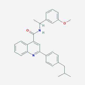 N-[1-(3-methoxyphenyl)ethyl]-2-[4-(2-methylpropyl)phenyl]quinoline-4-carboxamide