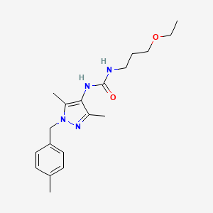 molecular formula C19H28N4O2 B4536332 N-[3,5-二甲基-1-(4-甲基苄基)-1H-吡唑-4-基]-N'-(3-乙氧基丙基)脲 
