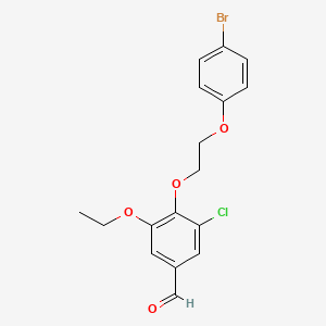 molecular formula C17H16BrClO4 B4536340 4-[2-(4-bromophenoxy)ethoxy]-3-chloro-5-ethoxybenzaldehyde 