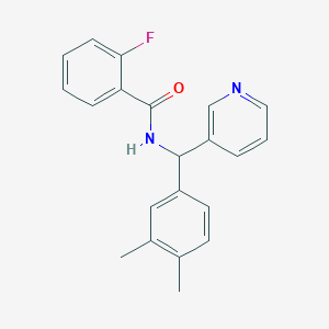 molecular formula C21H19FN2O B4536348 N-[(3,4-dimethylphenyl)(3-pyridinyl)methyl]-2-fluorobenzamide 