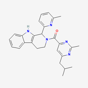 molecular formula C27H29N5O B4536349 2-[(6-isobutyl-2-methyl-4-pyrimidinyl)carbonyl]-1-(6-methyl-2-pyridinyl)-2,3,4,9-tetrahydro-1H-beta-carboline 