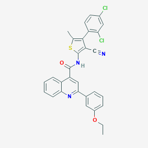 molecular formula C30H21Cl2N3O2S B453635 N-[3-cyano-4-(2,4-dichlorophenyl)-5-methylthiophen-2-yl]-2-(3-ethoxyphenyl)quinoline-4-carboxamide 