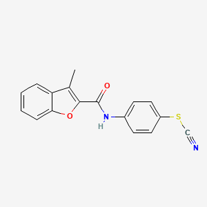 molecular formula C17H12N2O2S B4536351 4-{[(3-methyl-1-benzofuran-2-yl)carbonyl]amino}phenyl thiocyanate 