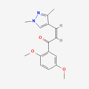 molecular formula C16H18N2O3 B4536358 1-(2,5-dimethoxyphenyl)-3-(1,3-dimethyl-1H-pyrazol-4-yl)-2-propen-1-one 