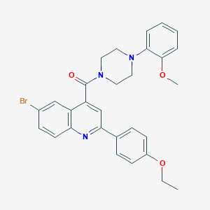 molecular formula C29H28BrN3O3 B453636 6-Bromo-2-(4-ethoxyphenyl)-4-{[4-(2-methoxyphenyl)-1-piperazinyl]carbonyl}quinoline 