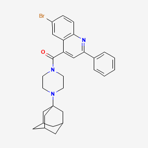 molecular formula C30H32BrN3O B4536370 4-{[4-(1-adamantyl)-1-piperazinyl]carbonyl}-6-bromo-2-phenylquinoline 