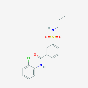 molecular formula C17H19ClN2O3S B4536374 3-[(butylamino)sulfonyl]-N-(2-chlorophenyl)benzamide 