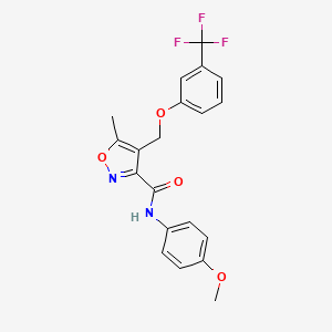 molecular formula C20H17F3N2O4 B4536395 N-(4-methoxyphenyl)-5-methyl-4-{[3-(trifluoromethyl)phenoxy]methyl}-3-isoxazolecarboxamide 