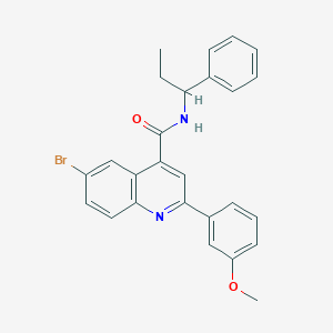 molecular formula C26H23BrN2O2 B453640 6-bromo-2-(3-methoxyphenyl)-N-(1-phenylpropyl)quinoline-4-carboxamide 