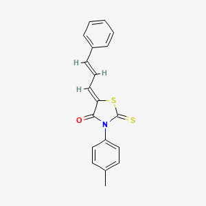 molecular formula C19H15NOS2 B4536407 3-(4-methylphenyl)-5-(3-phenyl-2-propen-1-ylidene)-2-thioxo-1,3-thiazolidin-4-one 