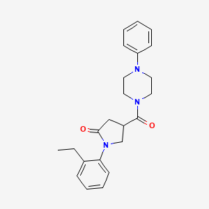 molecular formula C23H27N3O2 B4536408 1-(2-ethylphenyl)-4-[(4-phenyl-1-piperazinyl)carbonyl]-2-pyrrolidinone 