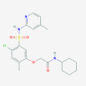 molecular formula C21H26ClN3O4S B4536414 2-(4-chloro-2-methyl-5-{[(4-methyl-2-pyridinyl)amino]sulfonyl}phenoxy)-N-cyclohexylacetamide 