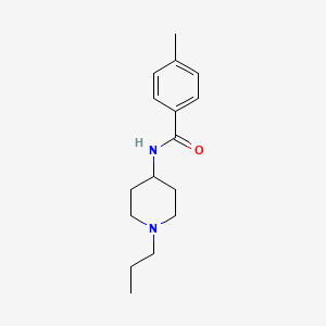 molecular formula C16H24N2O B4536421 4-methyl-N-(1-propyl-4-piperidinyl)benzamide 