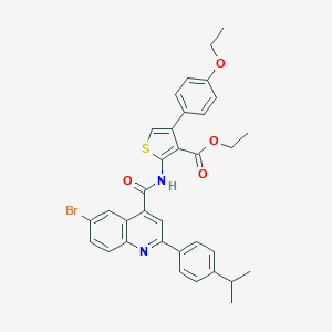 molecular formula C34H31BrN2O4S B453644 Ethyl 2-({[6-bromo-2-(4-isopropylphenyl)-4-quinolinyl]carbonyl}amino)-4-(4-ethoxyphenyl)-3-thiophenecarboxylate 