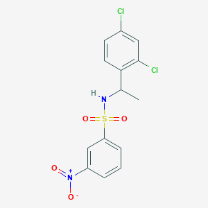 molecular formula C14H12Cl2N2O4S B4536452 N-[1-(2,4-dichlorophenyl)ethyl]-3-nitrobenzenesulfonamide 