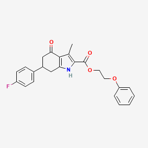molecular formula C24H22FNO4 B4536465 2-phenoxyethyl 6-(4-fluorophenyl)-3-methyl-4-oxo-4,5,6,7-tetrahydro-1H-indole-2-carboxylate 
