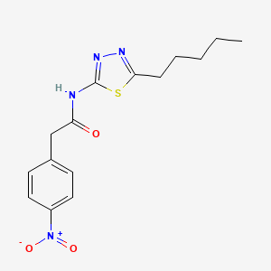 molecular formula C15H18N4O3S B4536514 2-(4-nitrophenyl)-N-(5-pentyl-1,3,4-thiadiazol-2-yl)acetamide 