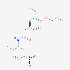 molecular formula C19H22N2O5 B4536525 2-(3-methoxy-4-propoxyphenyl)-N-(2-methyl-5-nitrophenyl)acetamide 